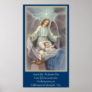 Angel watching over a child poster
