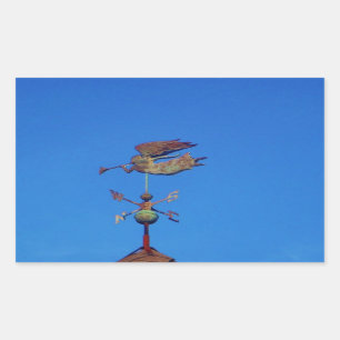Angel Weather Vane Bright Blue Sky Rectangular Sticker