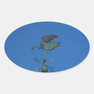 Angel Weather Vane Oval Sticker