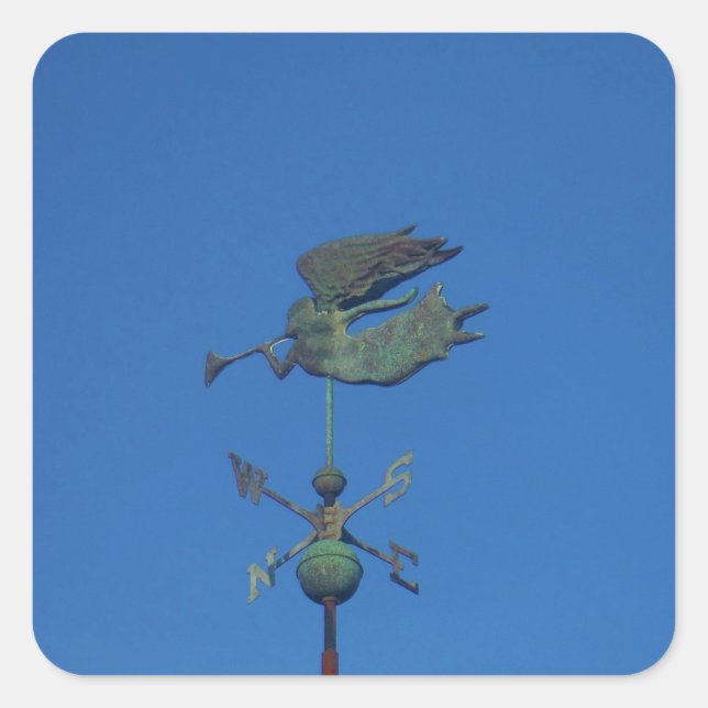 Angel Weather Vane Square Sticker (Front)