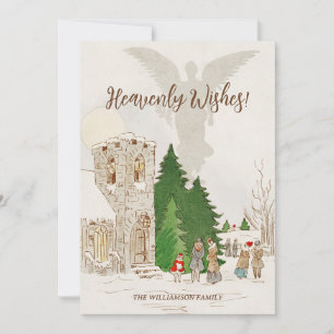 Angel Whishes Christmas Holiday Card