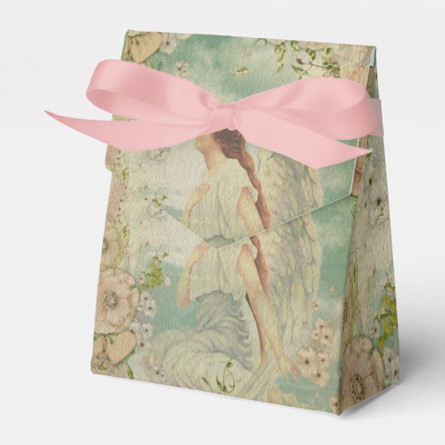 Angel White Flowers Blue Sky  Favour Box (Front Side)