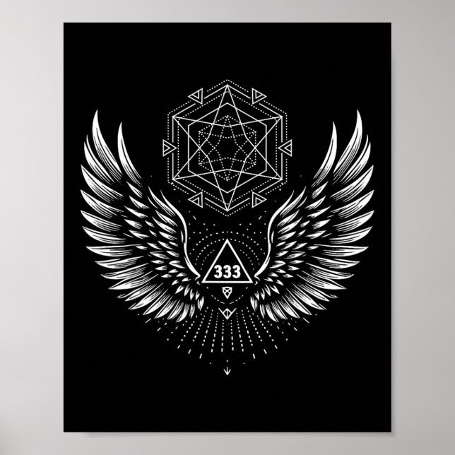 Angel Wing 333 Sacred Geometry Healing Esoteric Sp Poster (Front)