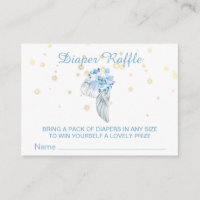 *~* Angel Wing Crystals Feathers Boy Diaper Raffle