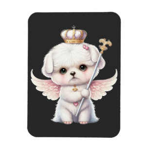 Angel Wing Maltese Puppy Furry Joy Dog Owner Magnet