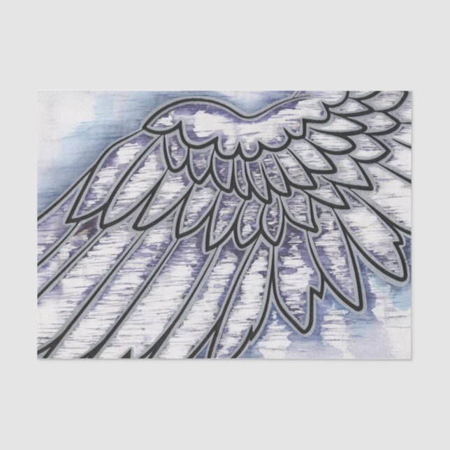 Angel Wing Silver Tissue Paper (Front)