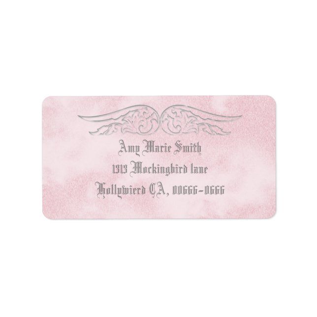 Angel Wing Sweet 16 Birthday Address Label (Front)