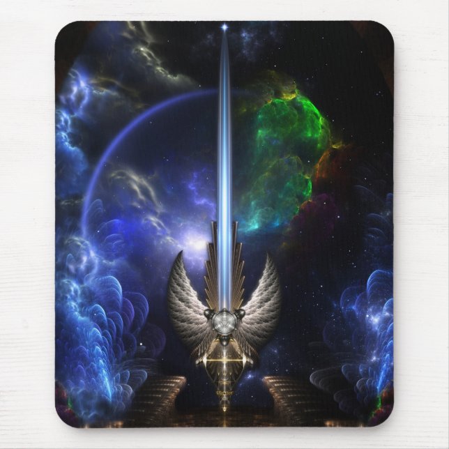 Angel Wing Sword Of Arkledious Sp Fractal Art Mouse Mat (Front)