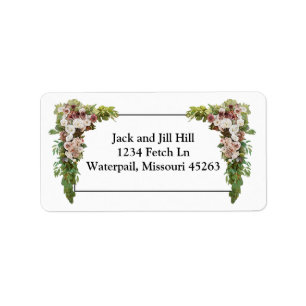 Angel Wing Watercolor Roses return labels