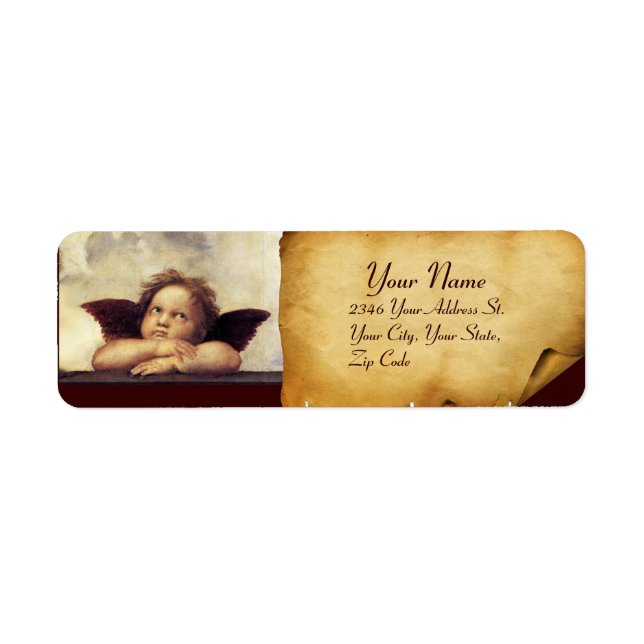 ANGEL / Winged Cherub,,brown parchment,white (Front)