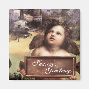 ANGEL,Winged Cherub by Raffaello Sanzio Magnet