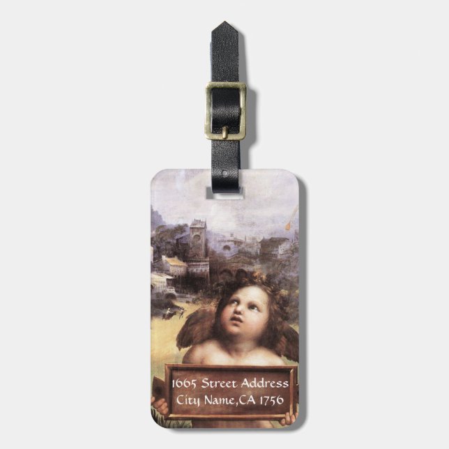 ANGEL / Winged Cherub Luggage Tag (Front Vertical)