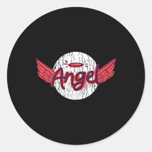 Angel Wings And Halo Funny For Bad Girls And Boys. Classic Round Sticker
