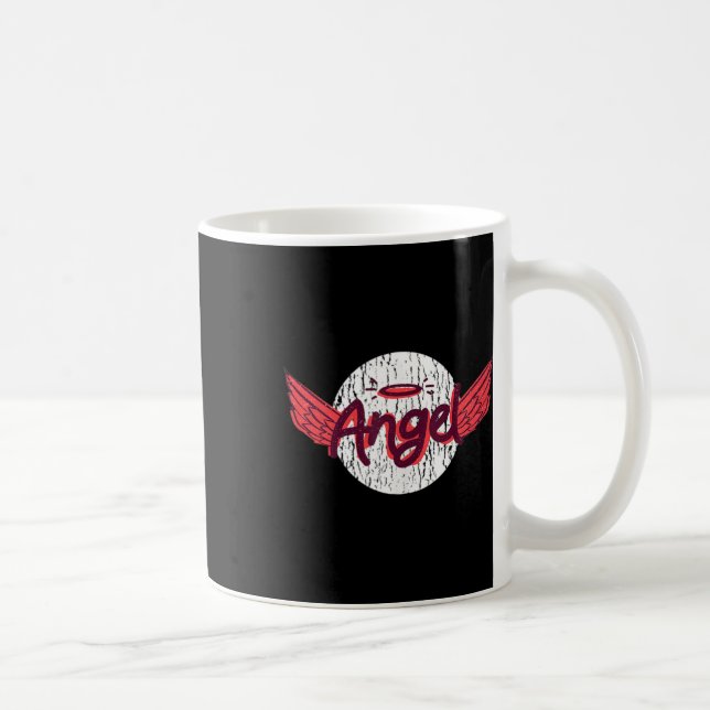 Angel Wings And Halo Funny For Bad Girls And Boys. Coffee Mug (Right)