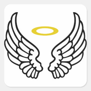 Angel Wings and Halo Square Sticker