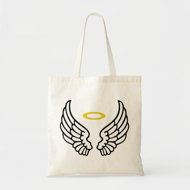 Angel Wings and Halo Tote Bag (Front)