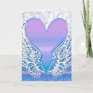 Angel Wings and Heart Graphic Arts Card