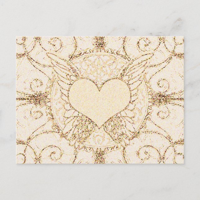 Angel Wings and Heart Postcard (Front)