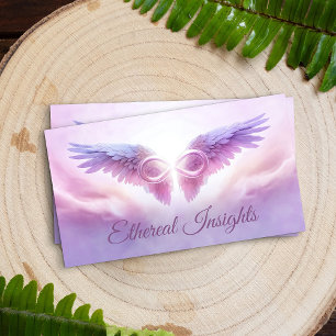 Angel wings and Infinity Symbol - gentle pastel Business Card