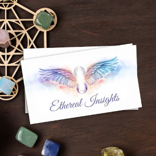 Angel wings and Infinity Symbol - watercolor art Business Card