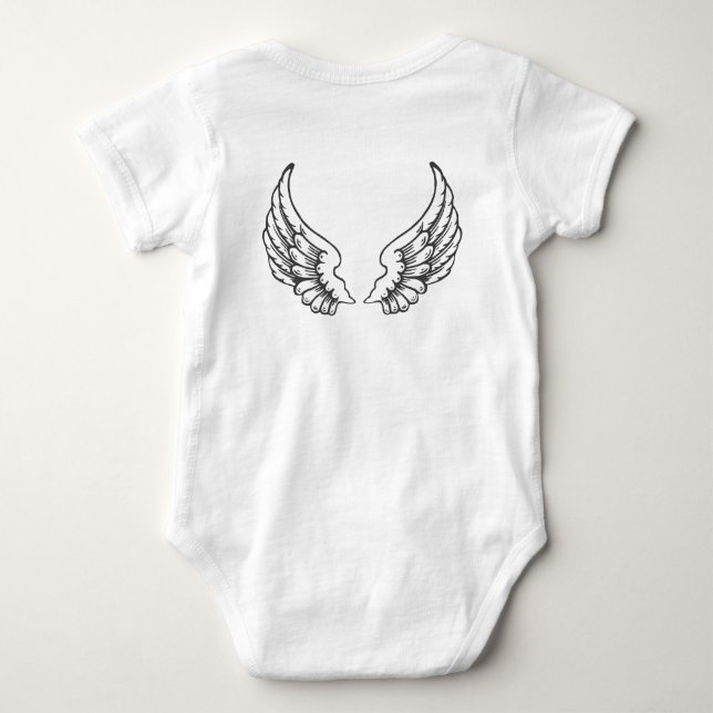 Angel Wings Baby Bodysuit Black (Back)