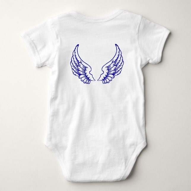 Angel Wings Baby Bodysuit Blue (Back)