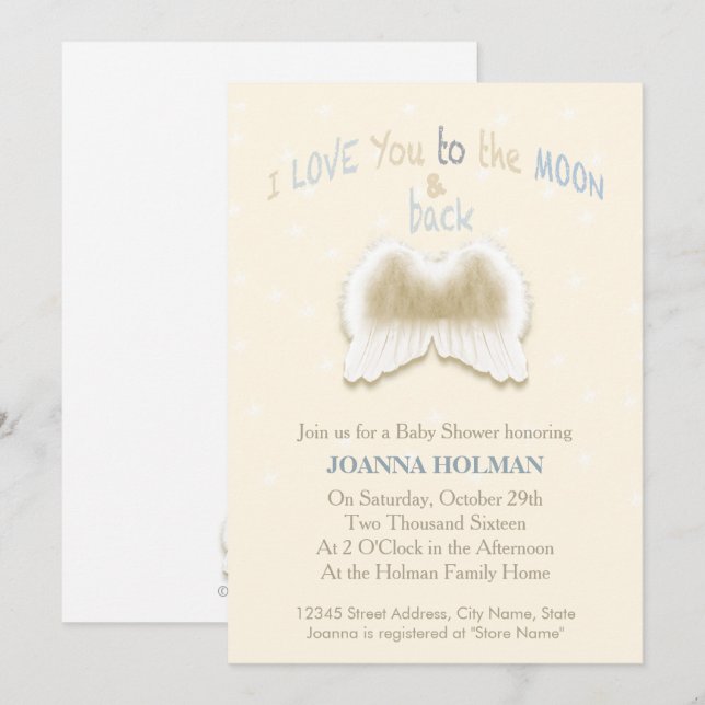Angel Wings Baby Shower Card (Front/Back)