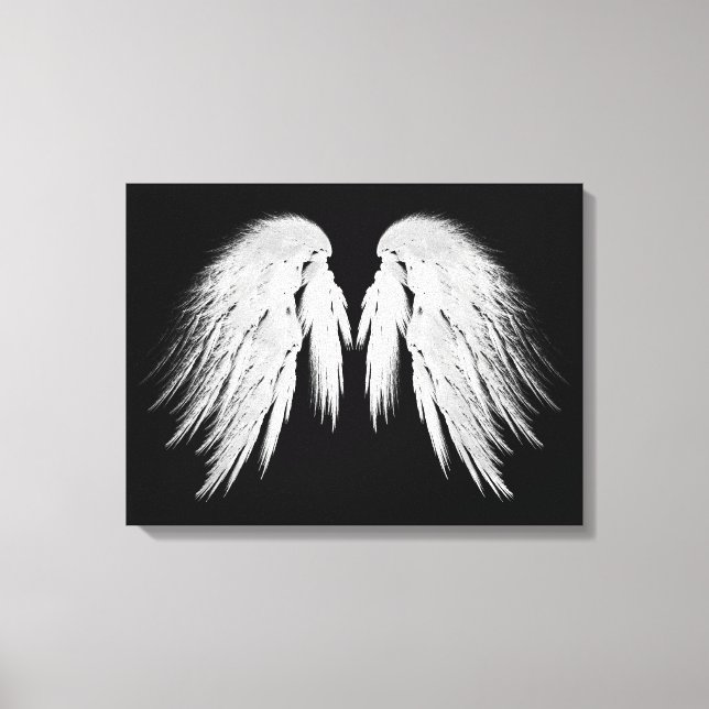 ANGEL WINGS Black Canvas Print (Front)