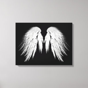 ANGEL WINGS Black Canvas Print