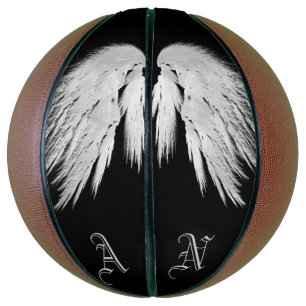 ANGEL WINGS Black Custom Monogram Basketball