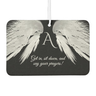 ANGEL WINGS Black Monogram Funny Car Air Freshener