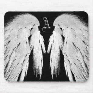 ANGEL WINGS Black Monogram Mouse Mat