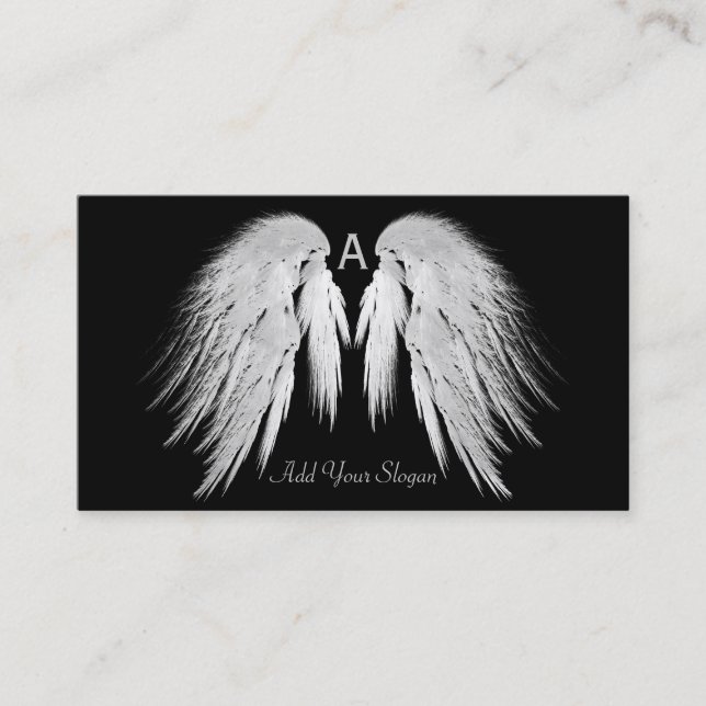 ANGEL WINGS Black You Pick Colour Custom Business Card (Front)