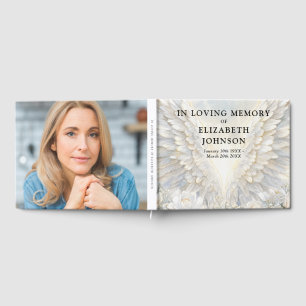 Angel Wings Celebration of Life Funeral Photo Guest Book