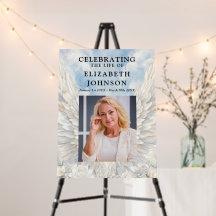 Angel Wings Celebration of Life Photo Welcome Sign