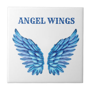 Angel Wings Ceramic Tile, Small (4.25" x 4.25") Tile