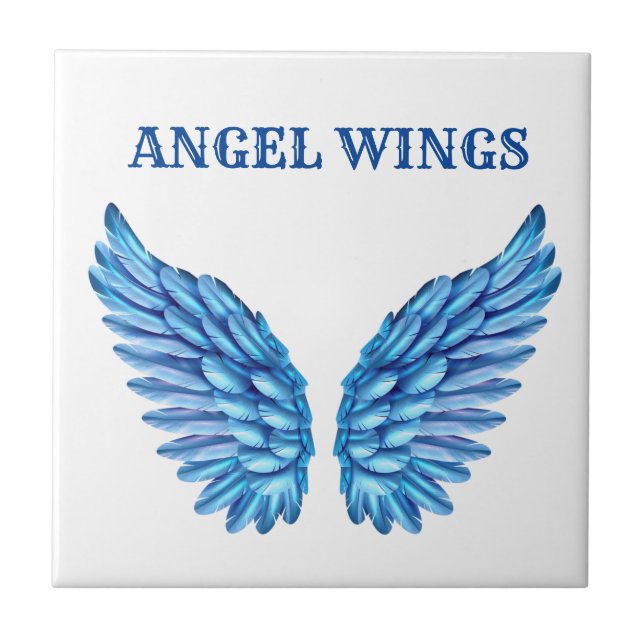 Angel Wings Ceramic Tile, Small (4.25" x 4.25") Tile (Front)