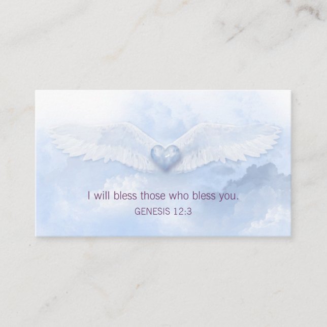 Angel Wings Christian Business Card (Front)