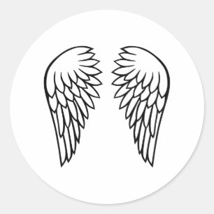 Angel wings classic round sticker