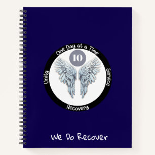 Angel Wings - Custom 12 Step Recovery Notebook