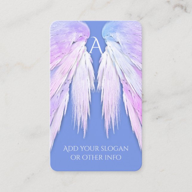ANGEL WINGS Dreamy Soft Blue Beauty Business Card (Front)