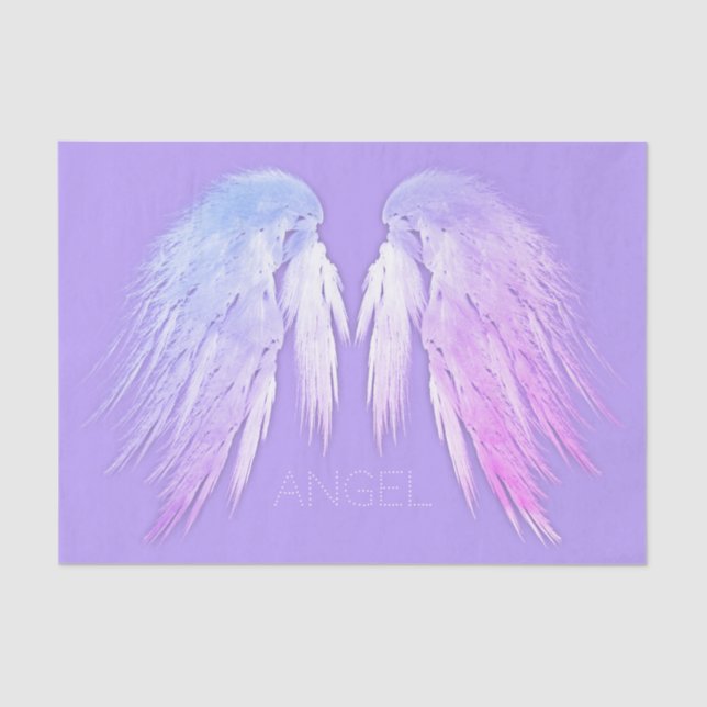 ANGEL WINGS Fairy Purple Custom Name Tissue Paper (Front)