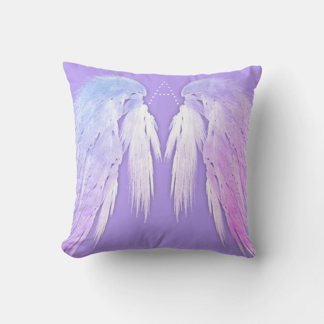 ANGEL WINGS Fairy Purple Monogram Cushion (Front)