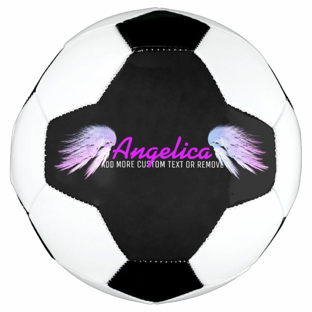 ANGEL WINGS Fantasy Colour with Purple Name Football (Front)