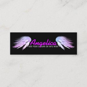 ANGEL WINGS Fantasy Purple on Black Mini Business Card
