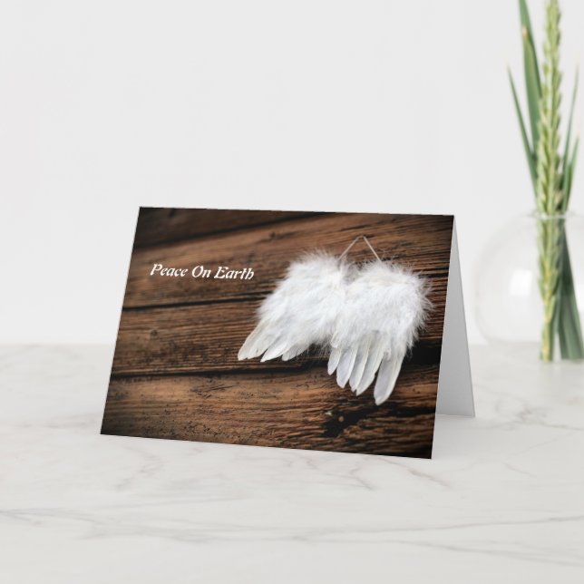 Angel Wings Folded Holiday Card (Front)