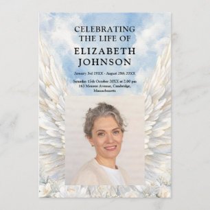 Angel Wings Funeral Memorial Order Of Service Programme