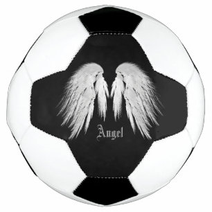 ANGEL WINGS Grey Touched Feathers Custom Name Football