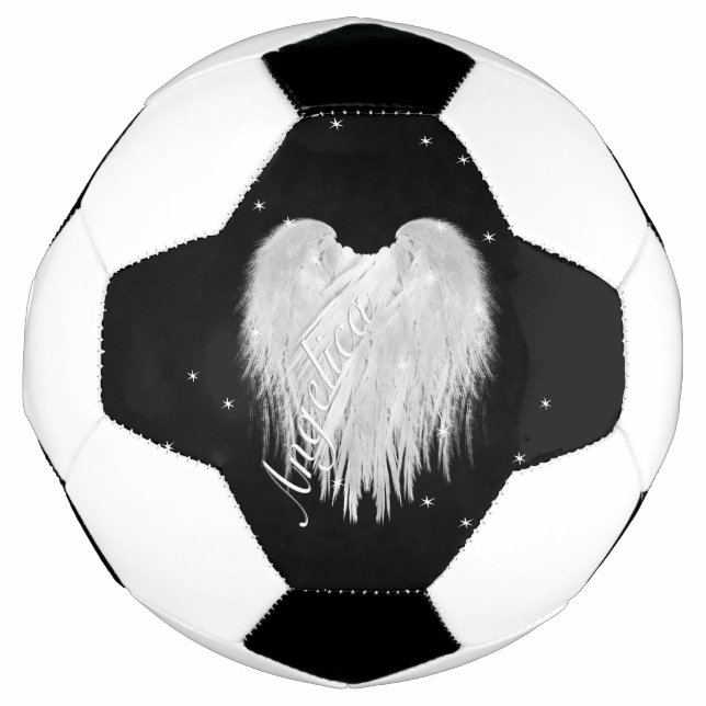 ANGEL WINGS Heart Black Starry Night Football (Front)