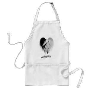 ANGEL WINGS HEART Black+White Only Half Evil Funny Standard Apron